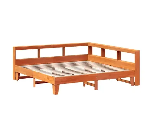 Gulta Ar Grāmatu Plauktu, Bez Matrača, 200X200 Cm, Priedes Koks Vidaxl