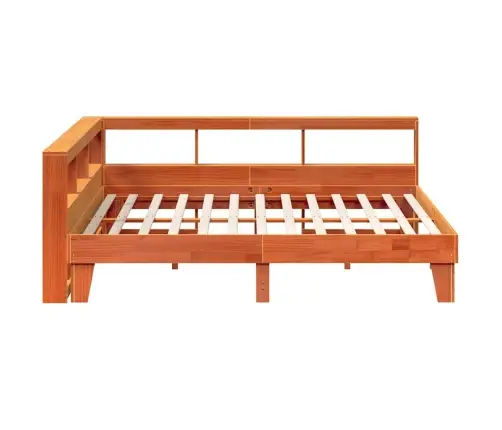 Gulta Ar Grāmatu Plauktu, Bez Matrača, 200X200 Cm, Priedes Koks Vidaxl