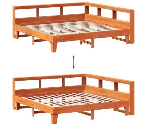 Gulta Ar Grāmatu Plauktu, Bez Matrača, 200X200 Cm, Priedes Koks Vidaxl