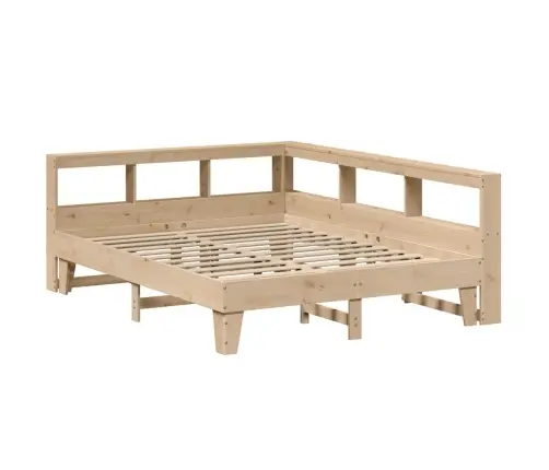 Gulta Ar Grāmatu Plauktu, Bez Matrača, 160X200 Cm, Priedes Koks Vidaxl