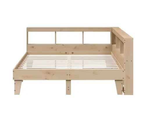 Gulta Ar Grāmatu Plauktu, Bez Matrača, 160X200 Cm, Priedes Koks Vidaxl