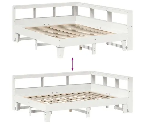 Gulta Ar Grāmatu Plauktu, Bez Matrača, 160X200 Cm, Priedes Koks Vidaxl