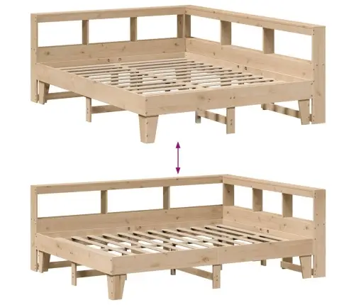 Riiuliga Voodiraam Ilma Madratsita, 150 X 200 cm Männipuit