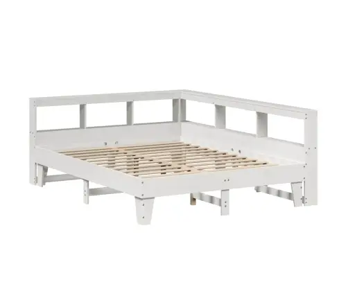 Riiuliga Voodiraam Ilma Madratsita, Valge, 150X200cm Männipuit