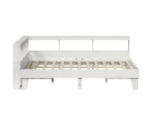 Riiuliga Voodiraam Ilma Madratsita, Valge, 150X200cm Männipuit