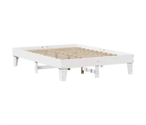 Riiuliga Voodiraam Ilma Madratsita, Valge, 150X200cm Männipuit