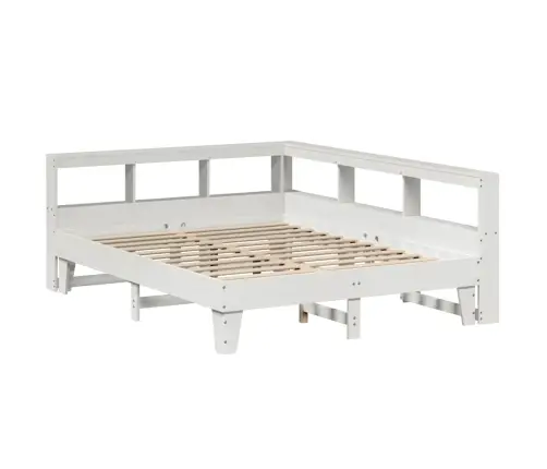 Gulta Ar Grāmatu Plauktu, Bez Matrača, 140X200 Cm, Priedes Koks Vidaxl