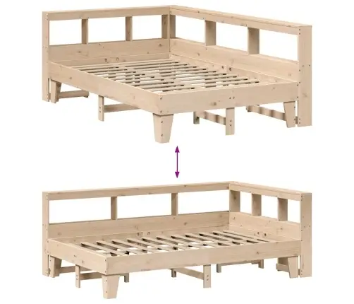 Riiuliga Voodiraam Ilma Madratsita, 120X200 cm Männipuit