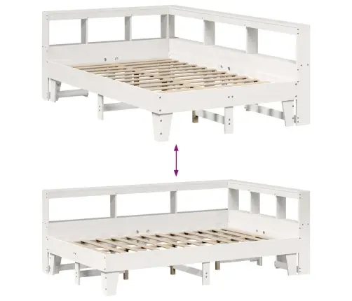 Gulta Ar Grāmatu Plauktu, Bez Matrača, 120X200 Cm, Priedes Koks Vidaxl