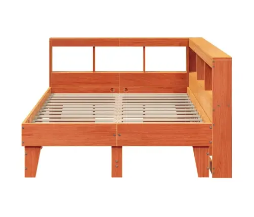 Lova Be Čiužinio/Su Knygų Lentyna, Vaško Ruda, 120X200cm Pušis