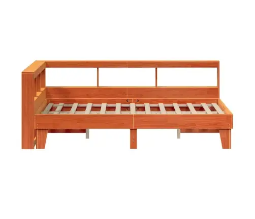 Lova Be Čiužinio/Su Knygų Lentyna, Vaško Ruda, 120X200cm Pušis