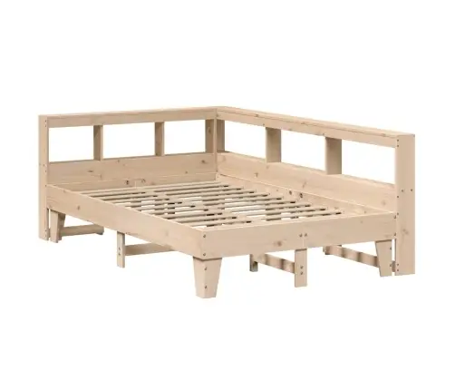 Lova Su Knygų Spinta Be Čiužinio, 135X190cm Pušies Masyvas