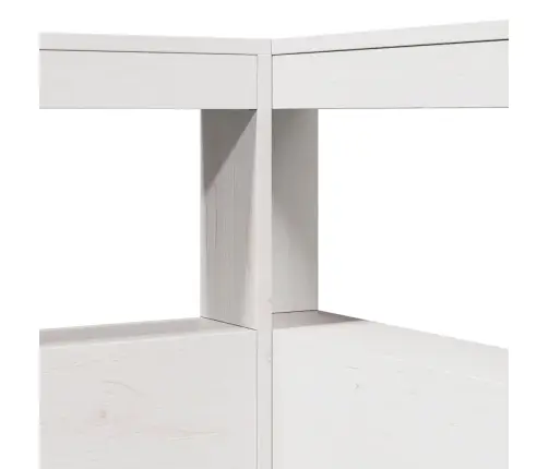 Riiuliga Voodiraam Ilma Madratsita, Valge, 135X190cm Männipuit