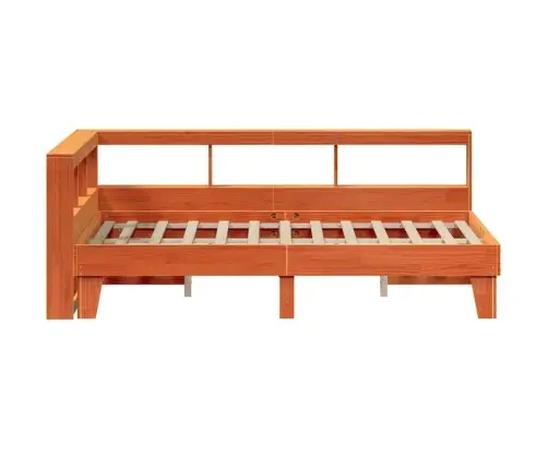 Gulta Ar Grāmatu Plauktu, Bez Matrača, 135X190 Cm, Priedes Koks Vidaxl