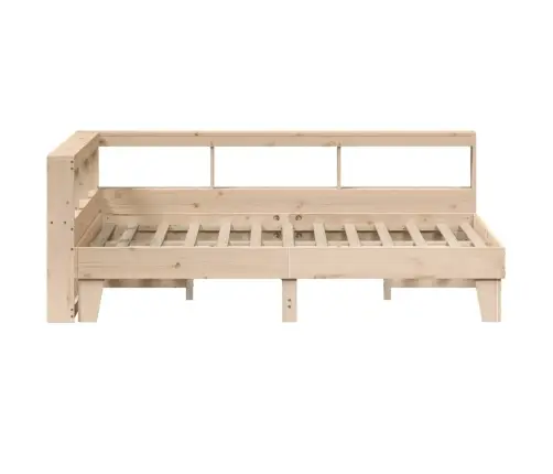 Gulta Ar Grāmatu Plauktu, Bez Matrača, 120X190 Cm, Priedes Koks Vidaxl