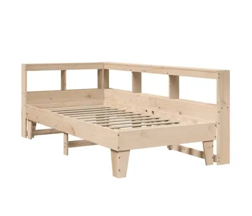 Riiuliga Voodi Ilma Madratsita, 90 X 190 cm Männipuit