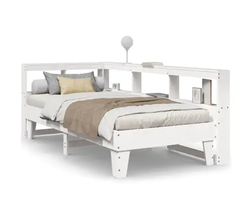 Gulta Ar Grāmatu Plauktu, Bez Matrača, 90X190 Cm, Priedes Koks Vidaxl