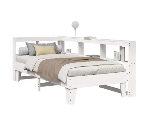 Gulta Ar Grāmatu Plauktu, Bez Matrača, 90X190 Cm, Priedes Koks Vidaxl