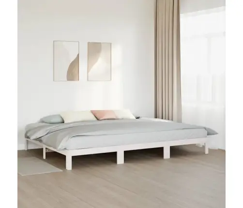 Šeimos Lovos Rėmas Be Čiužinio Baltas Medžio Masyvo Pušis