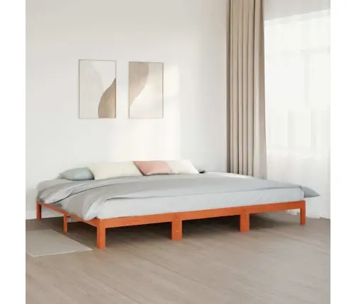 Šeimos Lovos Rėmas Be Čiužinio Vaškas Ruda Medžio Masyvo Pušis