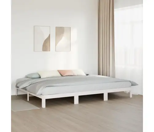 Šeimos Lovos Rėmas Be Čiužinio Baltas Medžio Masyvo Pušis