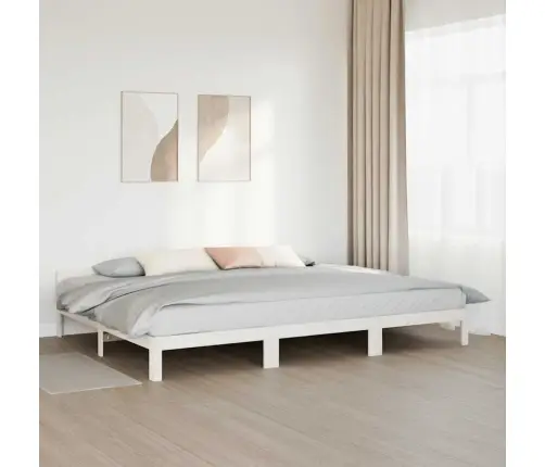 Ģimenes Gultas Rāmis Bez Matrača, Balts, 240X200Cm Priedes Koks Vidaxl