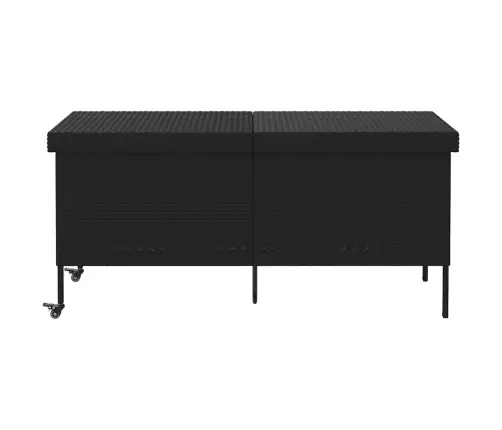 Dārza Uzglabāšanas Kaste Ar Riteņiem, Melna, 160X55X75 Cm Vidaxl
