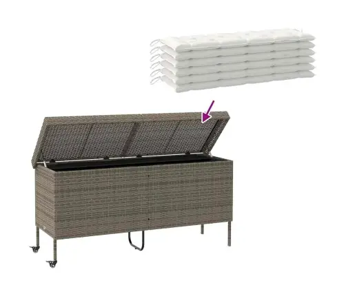 Dārza Uzglabāšanas Kaste Ar Riteņiem Pelēka 160X55X75 Cms Vidaxl