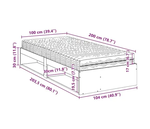 Dienas Gulta Ar Matrača, Balta, 100X200 Cm, Priedes Masīvkoks Vidaxl