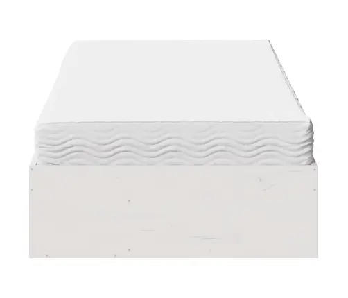 Lova Su Čiužiniu, Balta, 90X200cm Pušies Medienos Masyvas