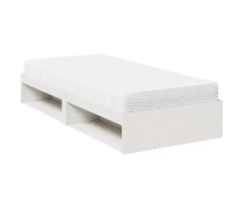 Gulta Ar Matraci, Balta, 80X200 Cm, Priedes Masīvkoks Vidaxl