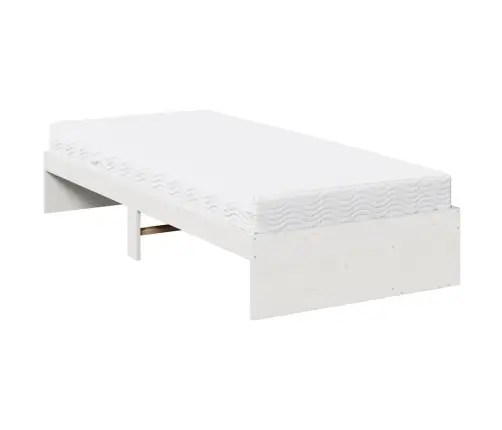 Gulta Ar Matraci, Balta, 80X200 Cm, Priedes Masīvkoks Vidaxl