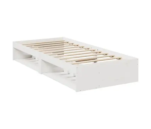 Gulta Ar Matraci, Balta, 90X190 Cm, Priedes Masīvkoks Vidaxl