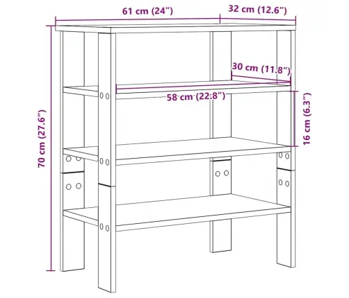 Lentyna Batams, Juodos Spalvos, 61X32X70cm Apdirbta Mediena