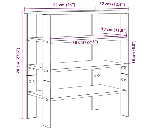 Apavu Skapītis Ozola Krāsa 61X32X70 Cm Inženierijas Koks Vidaxl