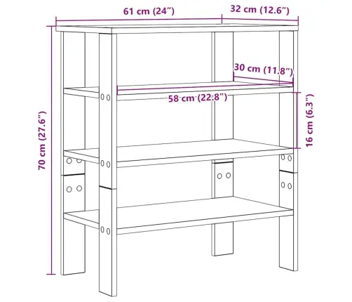 Kingariiul, Suitsutatud Tamm, 61X32X70 cm Tehispuit