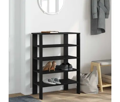 Apavu Plaukts Melns 61X32X87,5 Cm Inženierijas Koks Vidaxl