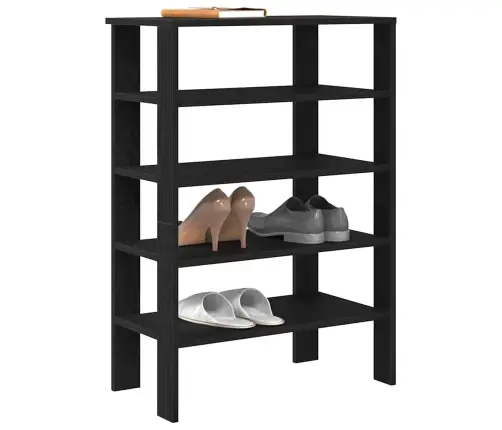 Apavu Plaukts Melns 61X32X87,5 Cm Inženierijas Koks Vidaxl