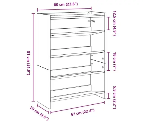 Kingariiul, Sonoma Tamm, 60X25X81 cm Tehispuit