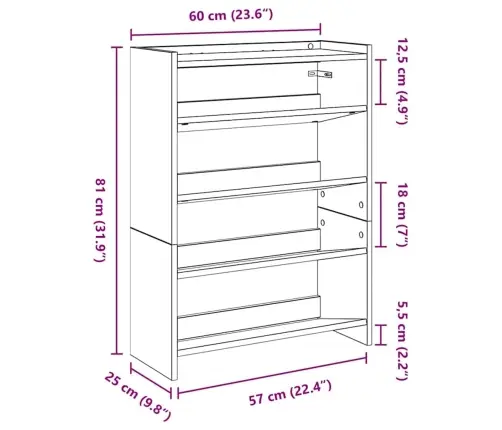 Kingariiul, Suitsutatud Tamm, 60X25X81 cm Tehispuit