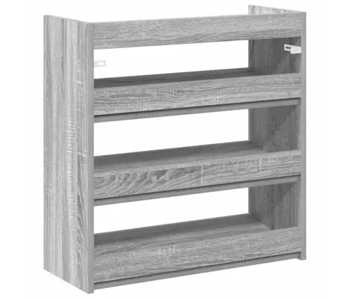 Apavu Plaukts Pelēka Ozola 60X25X62 Cm Inženierijas Koks Vidaxl