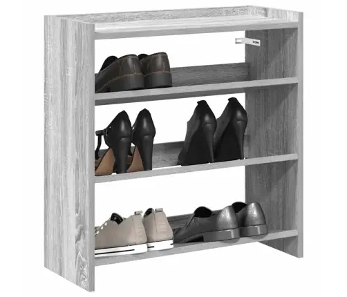 Apavu Plaukts Pelēka Ozola 60X25X62 Cm Inženierijas Koks Vidaxl