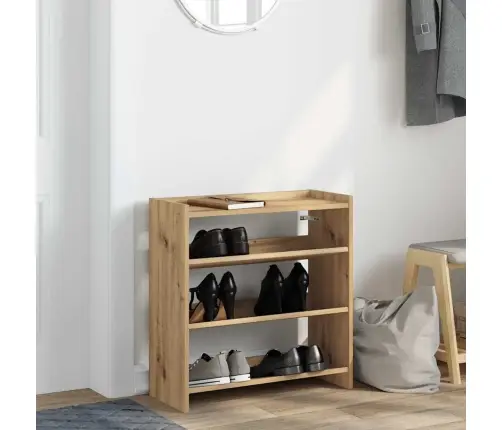 Apavu Plaukts Koka Krāsā 60X25X62 Cm Inženierijas Koks Vidaxl