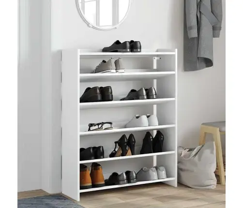 Apavu Plaukts Balts 80X25X100 Cm Inženierijas Koks Vidaxl