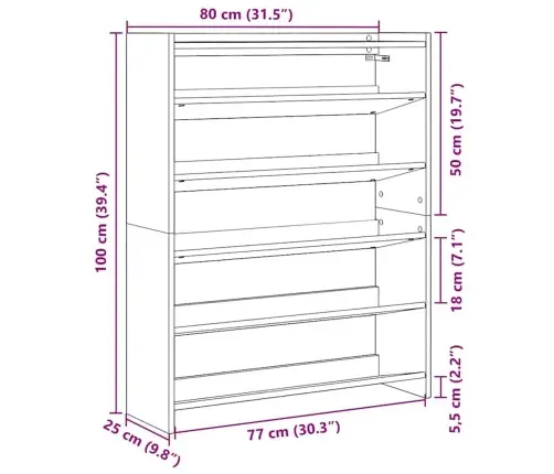 Apavu Plaukts Balts 80X25X100 Cm Inženierijas Koks Vidaxl