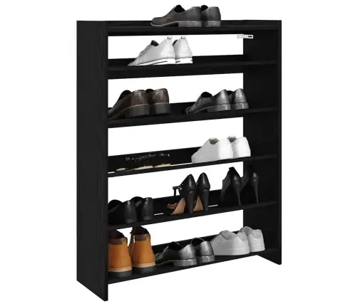 Apavu Plaukts Melns 80X25X100 Cm Inženierijas Koks Vidaxl