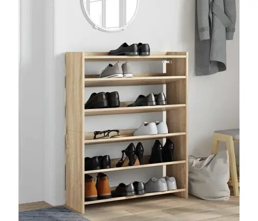 Apavu Plaukts Ozola Krāsa 80X25X100 Cm Inženierijas Koks Vidaxl