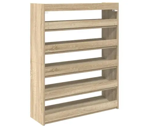 Apavu Plaukts Ozola Krāsa 80X25X100 Cm Inženierijas Koks Vidaxl