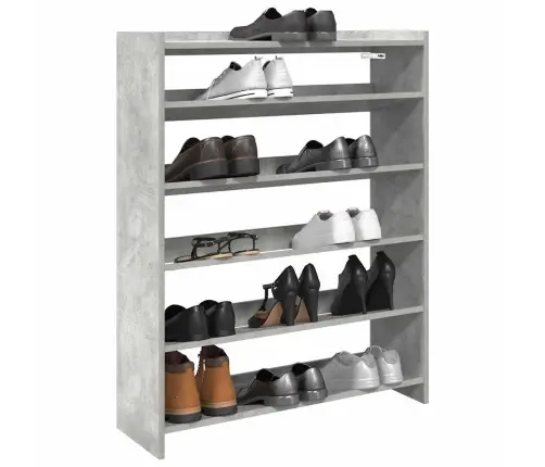 Apavu Plaukts Betona Pelēks 80X25X100 Cm Inženierijas Koks Vidaxl