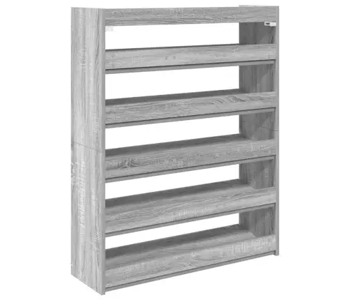 Apavu Plaukts Pelēka Ozola 80X25X100 Cm Inženierijas Koks Vidaxl